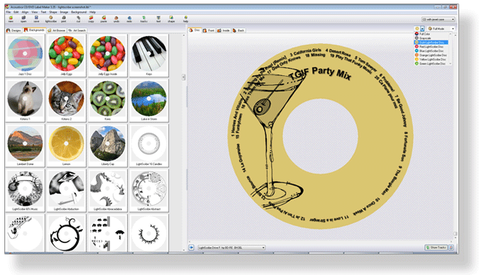 Acoustica CD/DVD Label Maker, easy-to-use LightScribe software with a free trial download