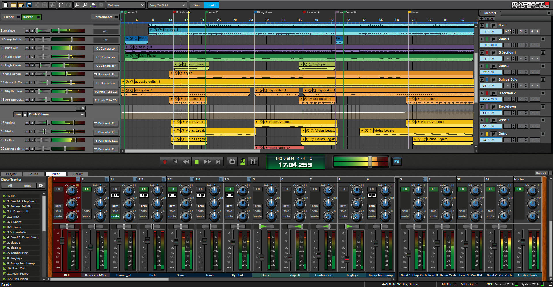 Mixcraft 8 Pro Studio Music Production Software Screenshot 2